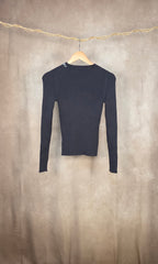 Maglia girocollo a coste