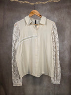 Camicia con maniche in pizzo