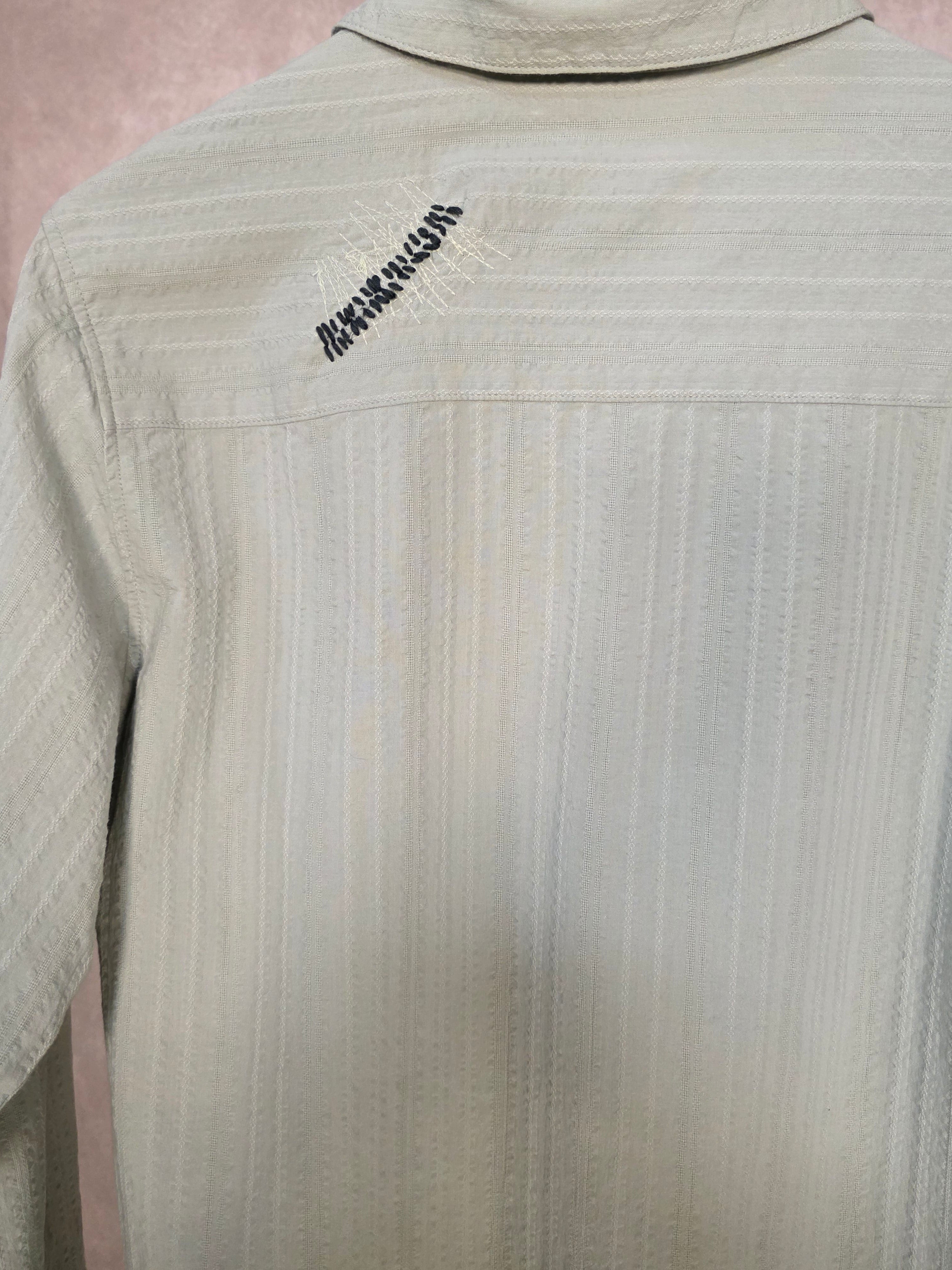 Camicia in cotone verde pastello