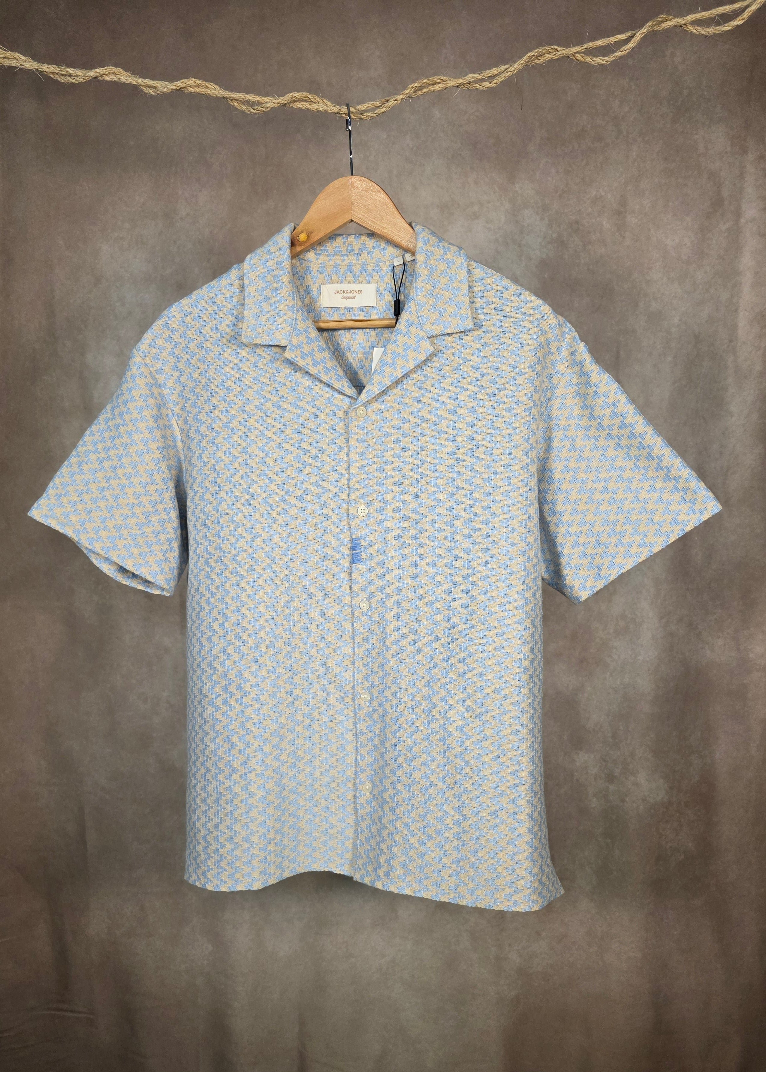 Camicia a maniche corte con colletto bowling