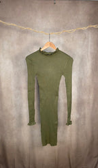 Abito mini verde in maglia
