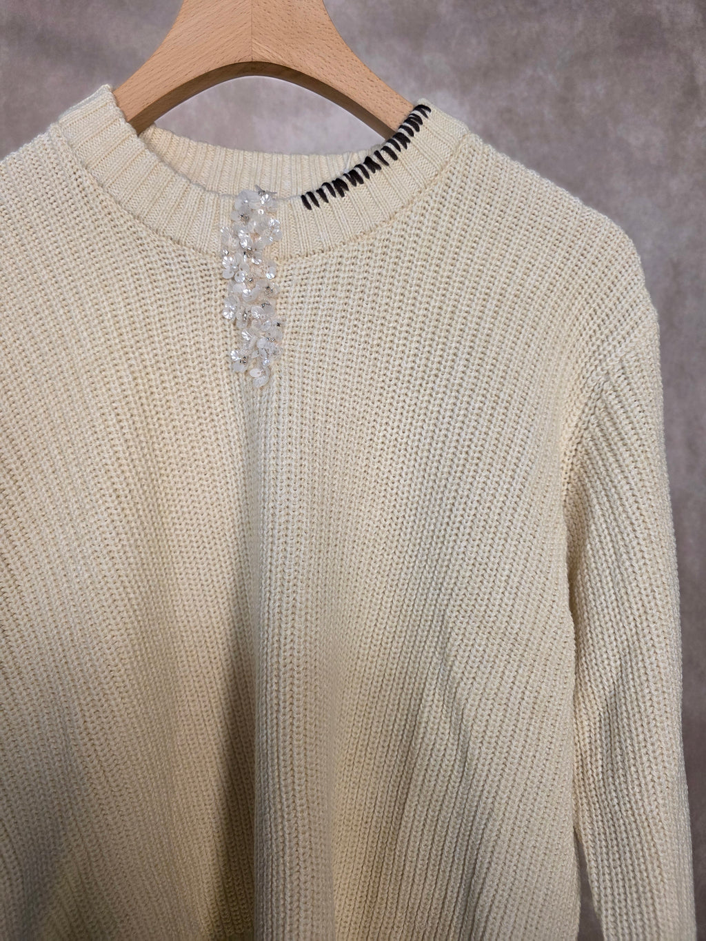 Maglia girocollo in misto cotone