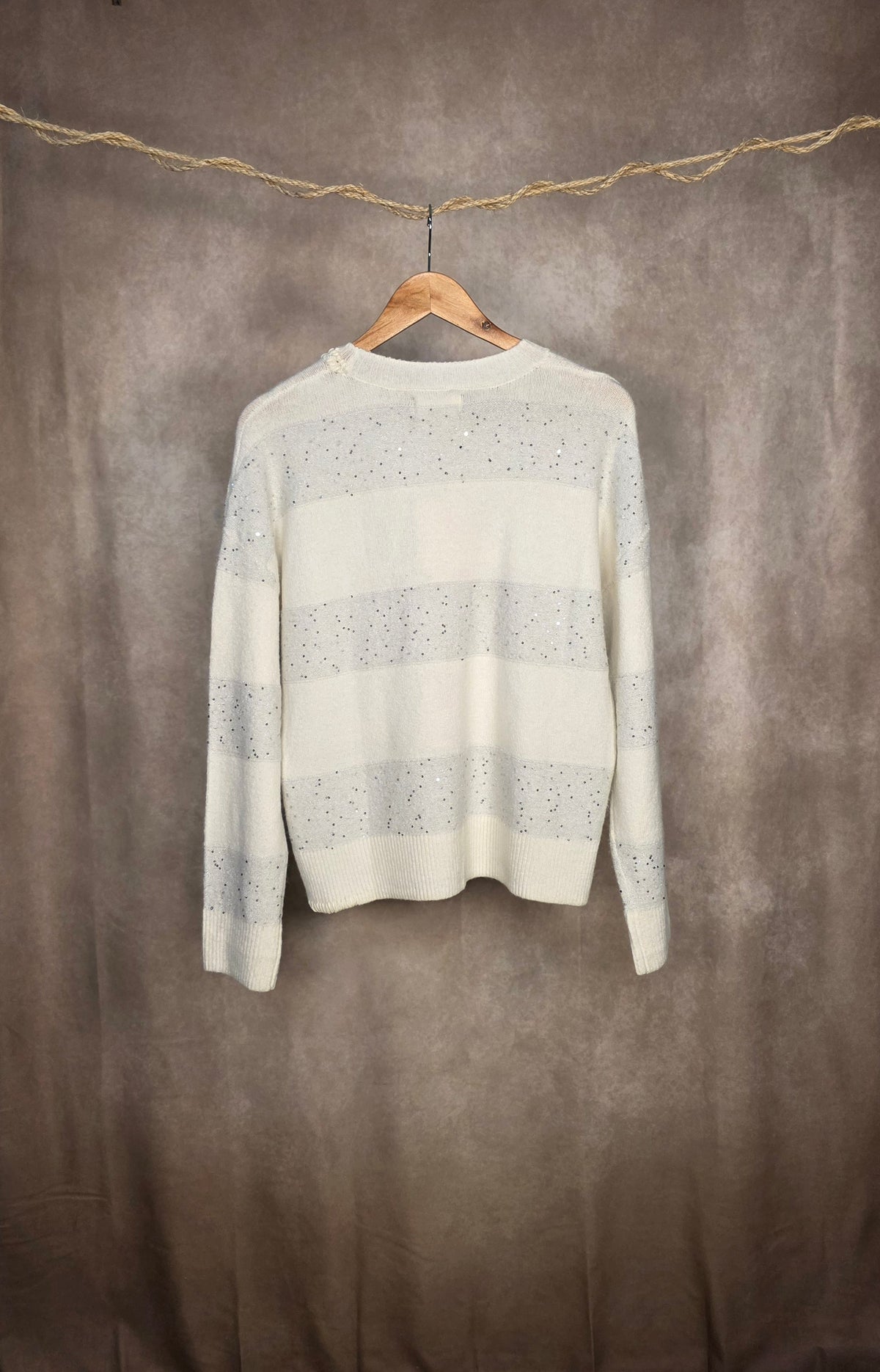 Maglione a righe con pailettes