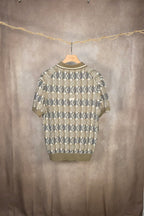 Polo in maglia jacquard geometrica