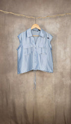 Camicia cropped smanicata