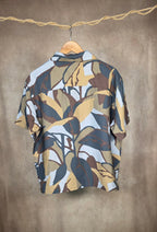 Camicia stampa a foglie Relaxed Fit