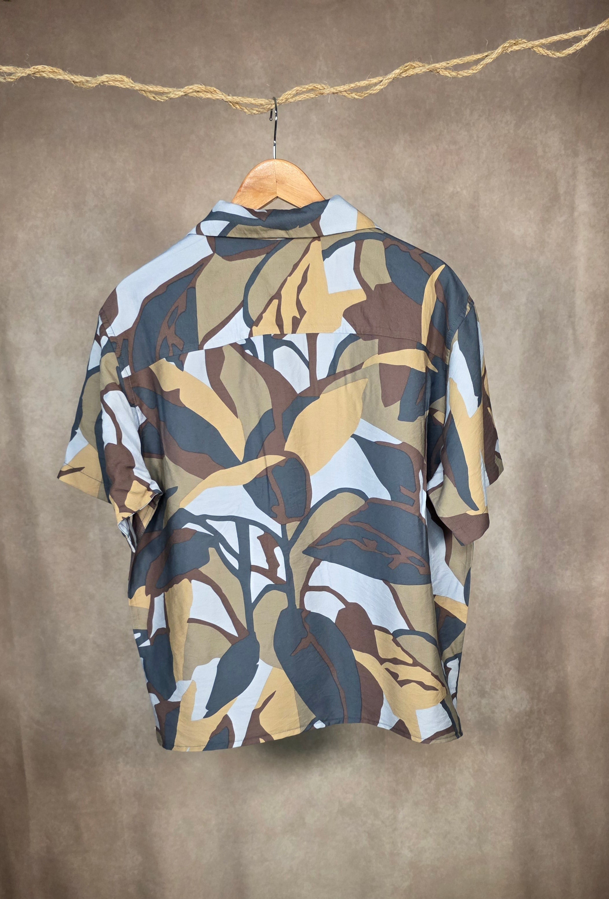 Camicia stampa a foglie Relaxed Fit