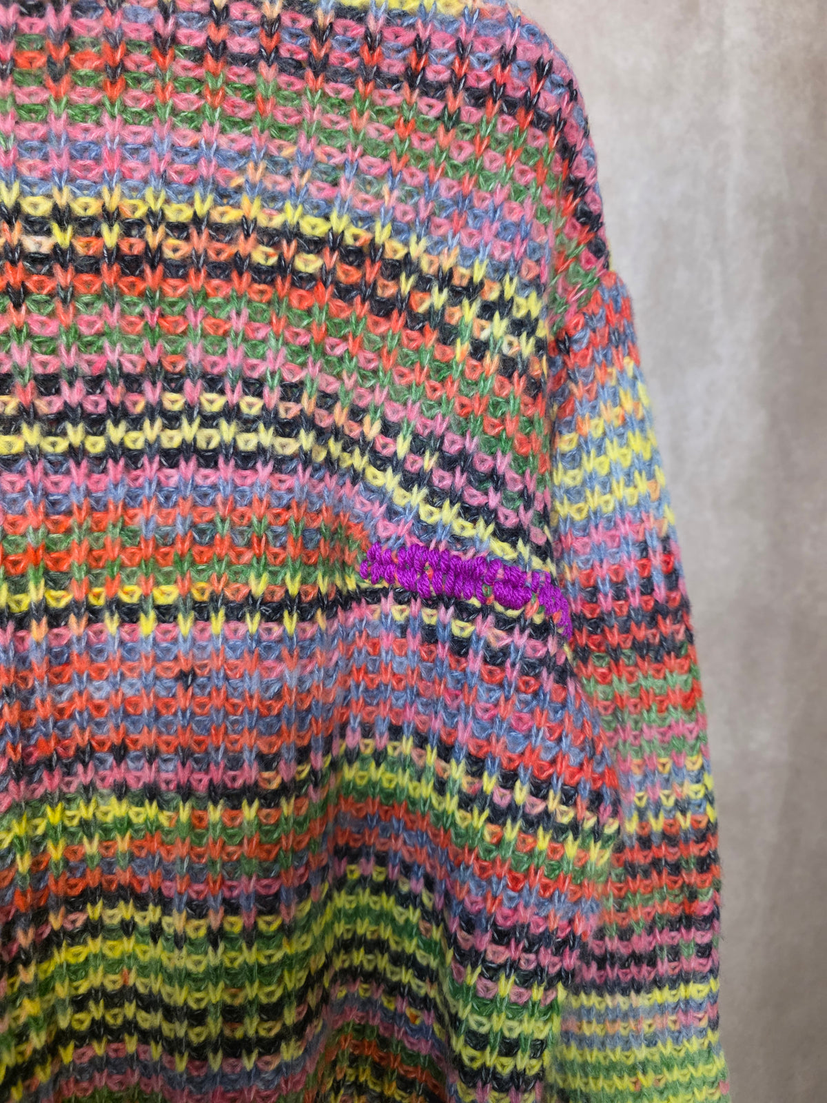 Maglia girocollo multicolore space dye
