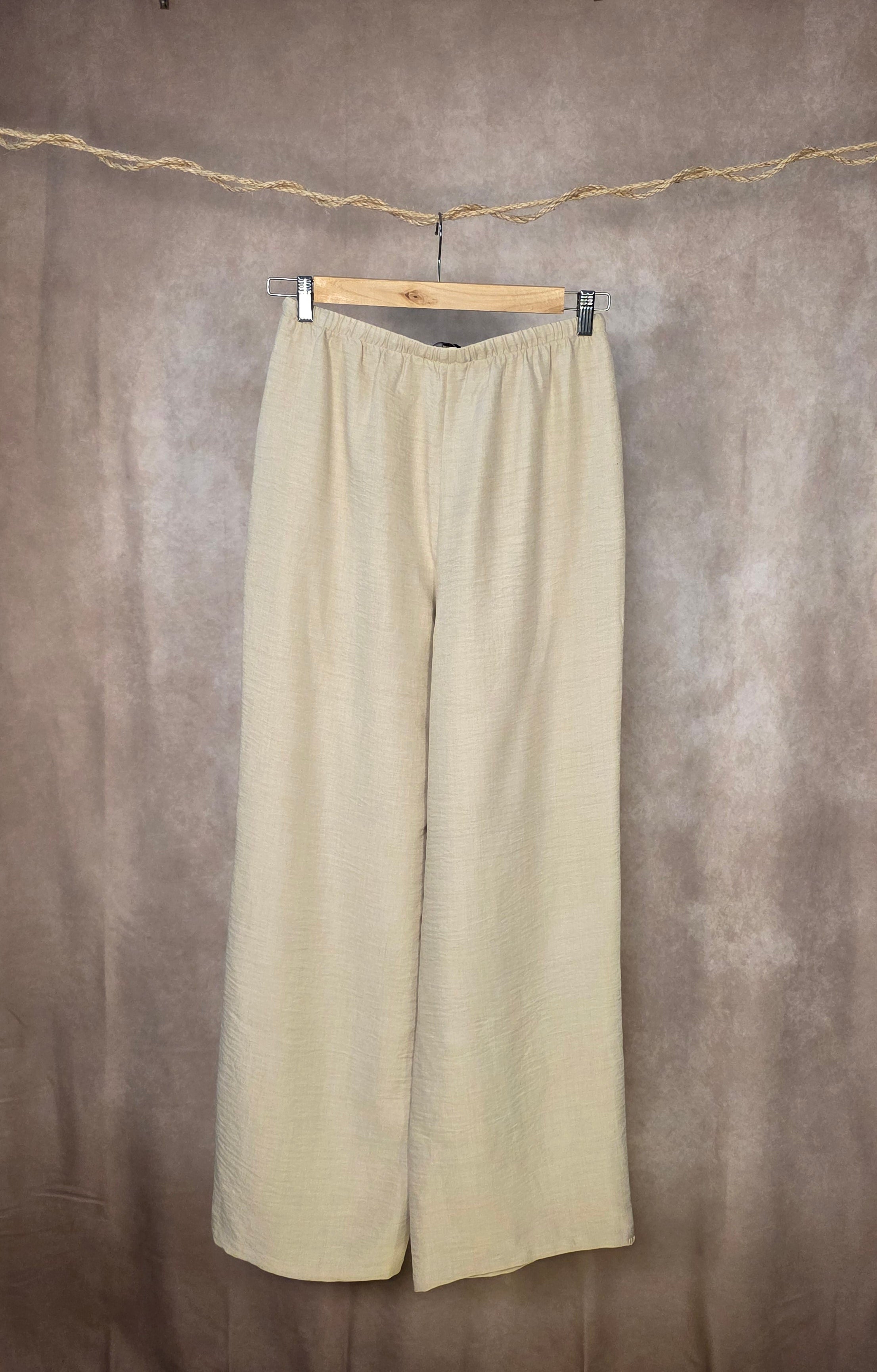 Pantaloni a palazzo color sabbia