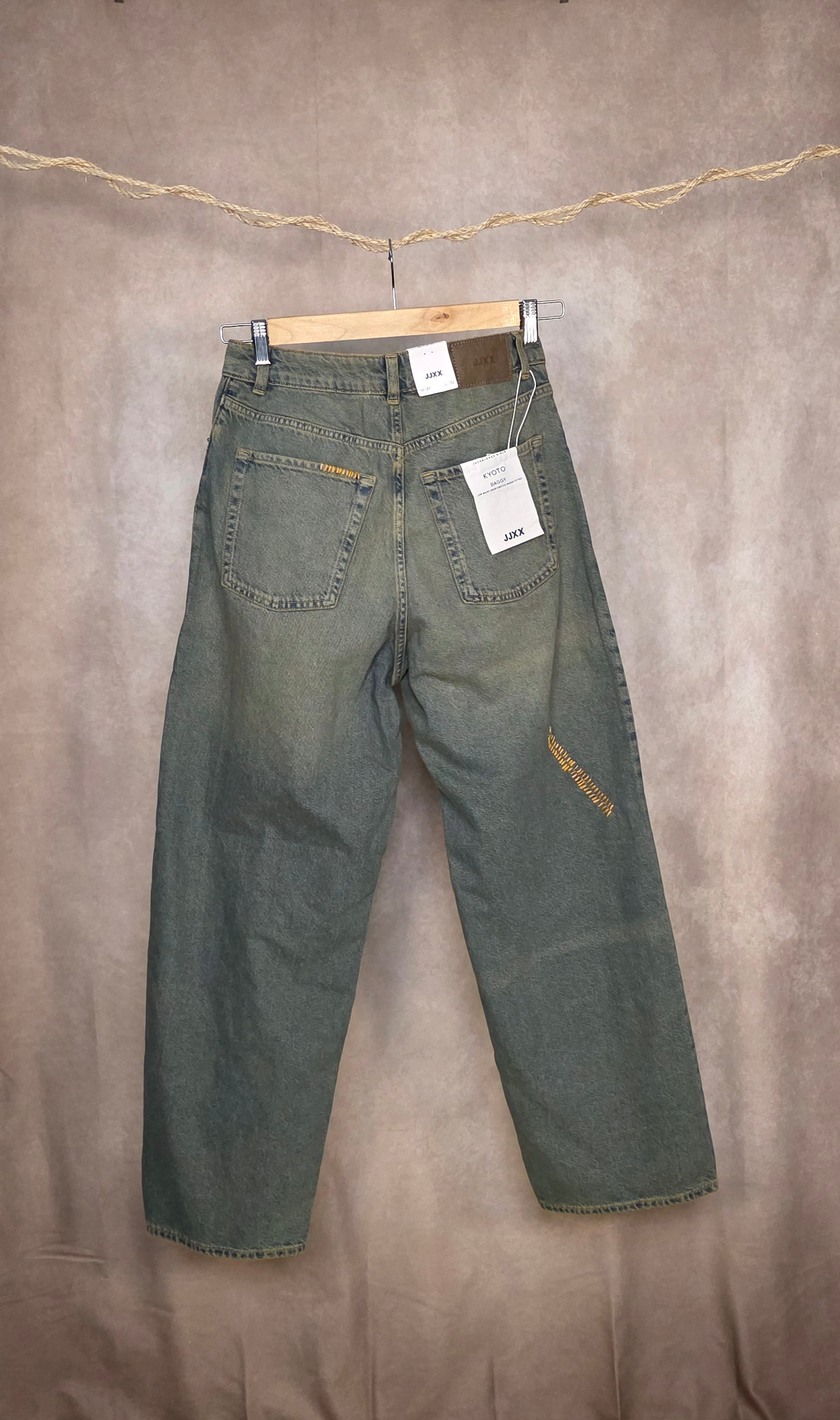 Jeans baggy blue green