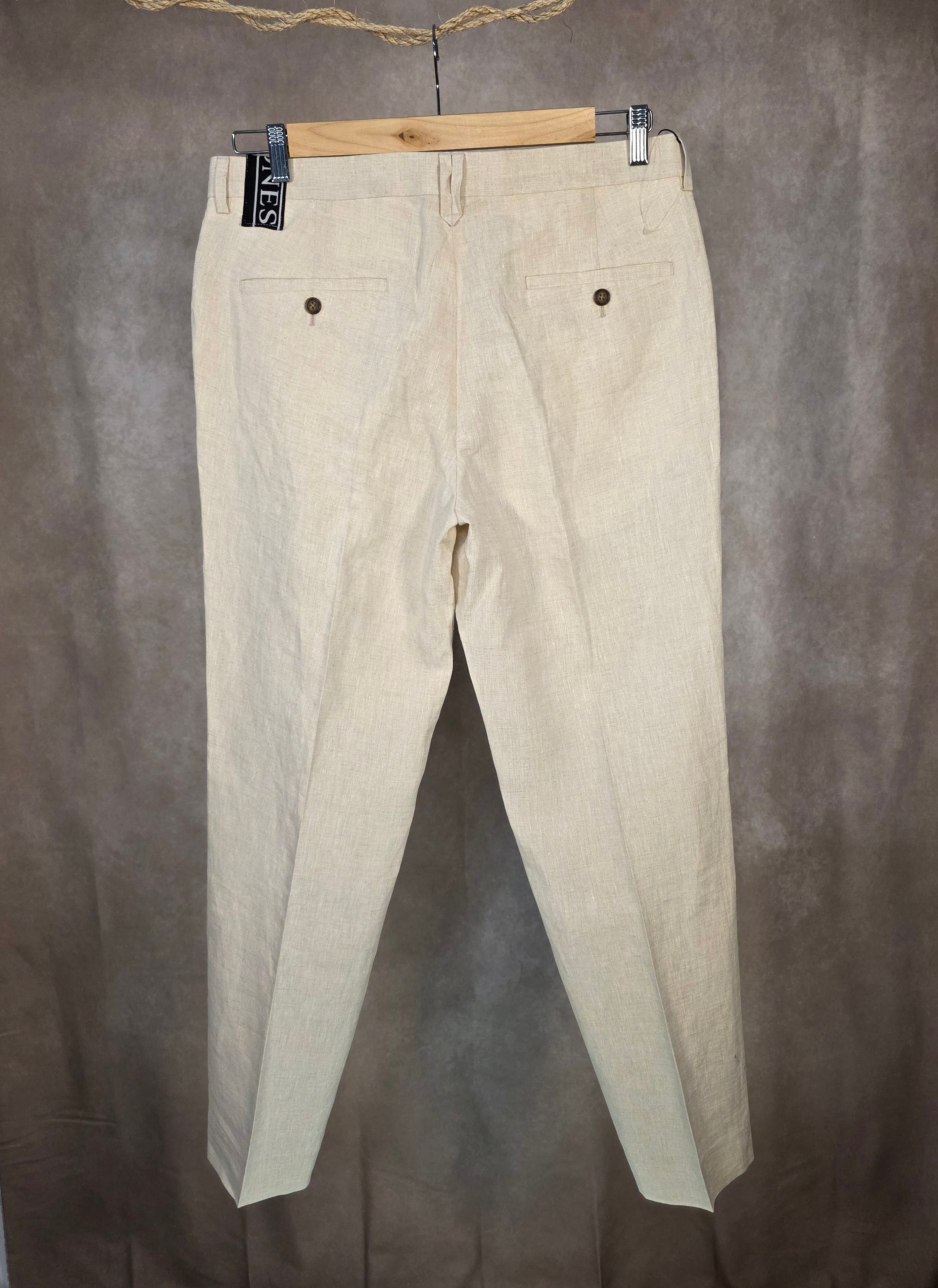 Pantaloni in lino color sabbia