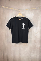 T-shirt nera di cotone