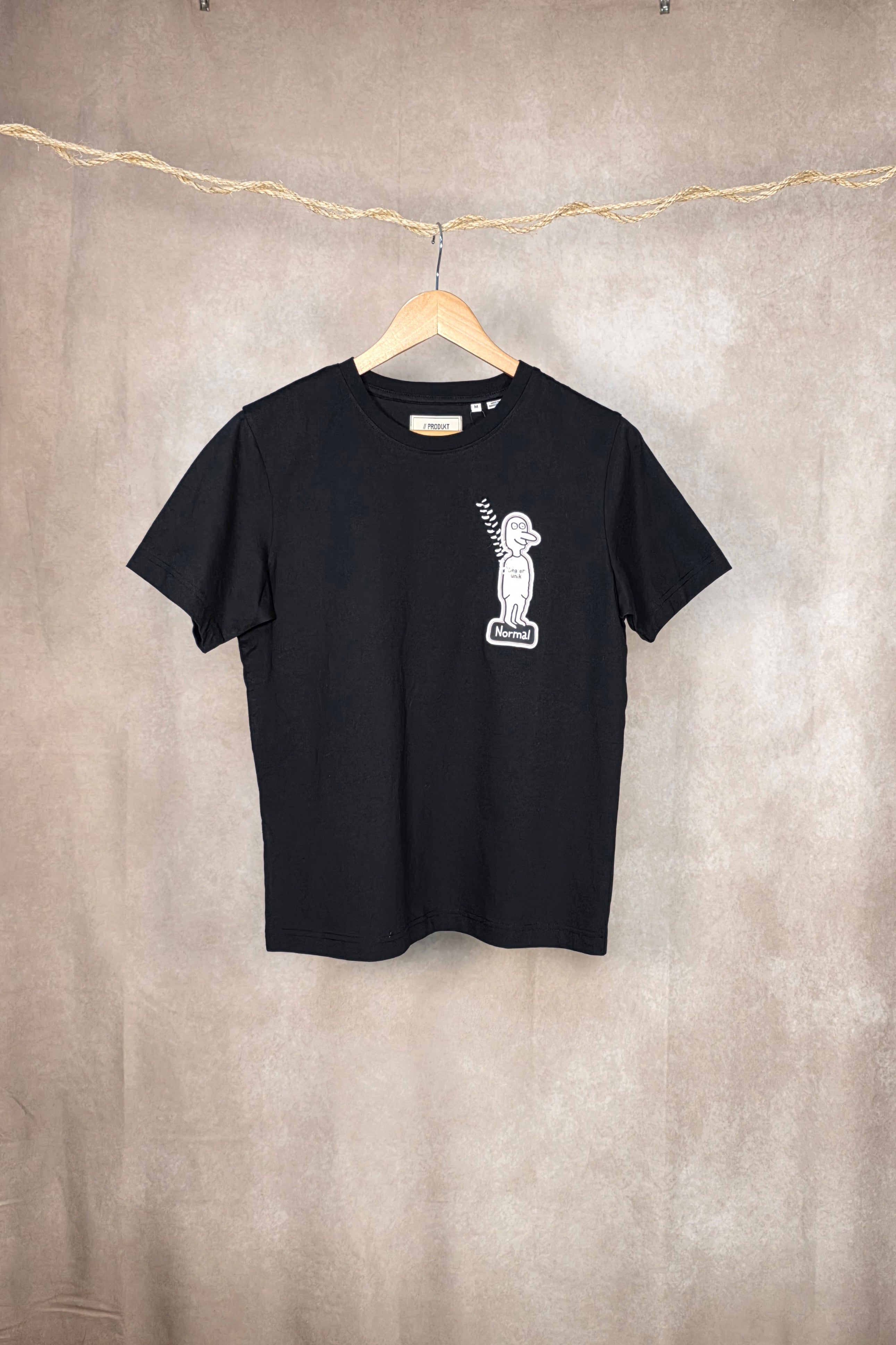 T-shirt nera di cotone