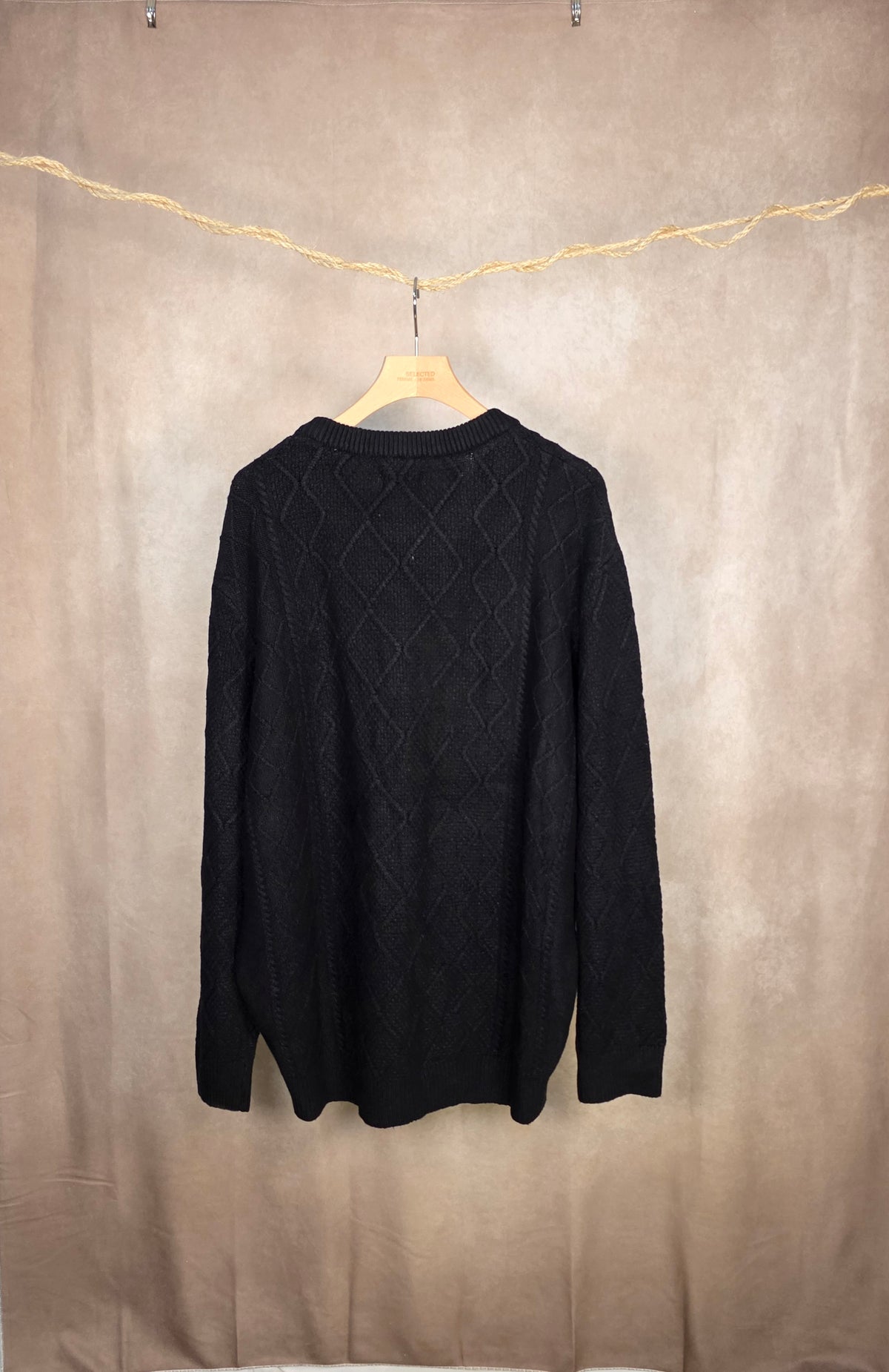 Maglione girocollo in maglia a rombi