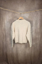 Maglione cozy girocollo chevron beige