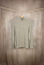 Maglione a coste con mezza zip