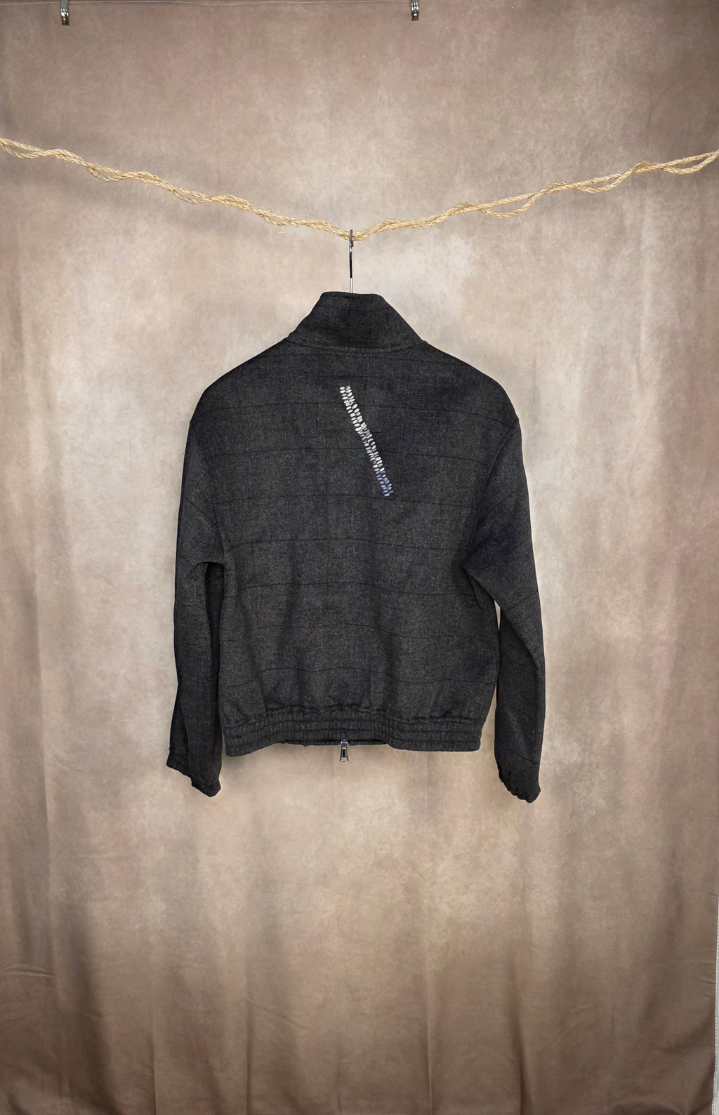 Giacca bomber cropped in misto lana