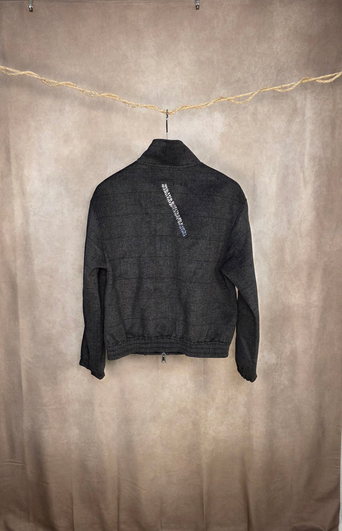 Giacca bomber cropped in misto lana