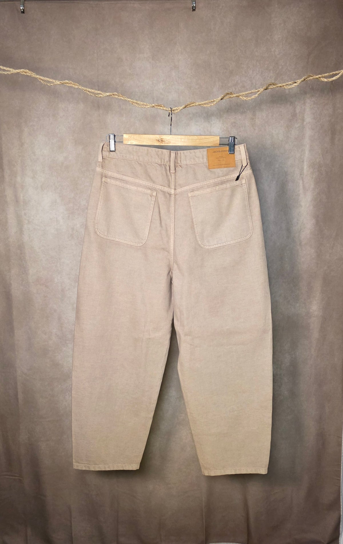 Jeans barrel fit beige
