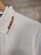 Polo in misto cotone bianco