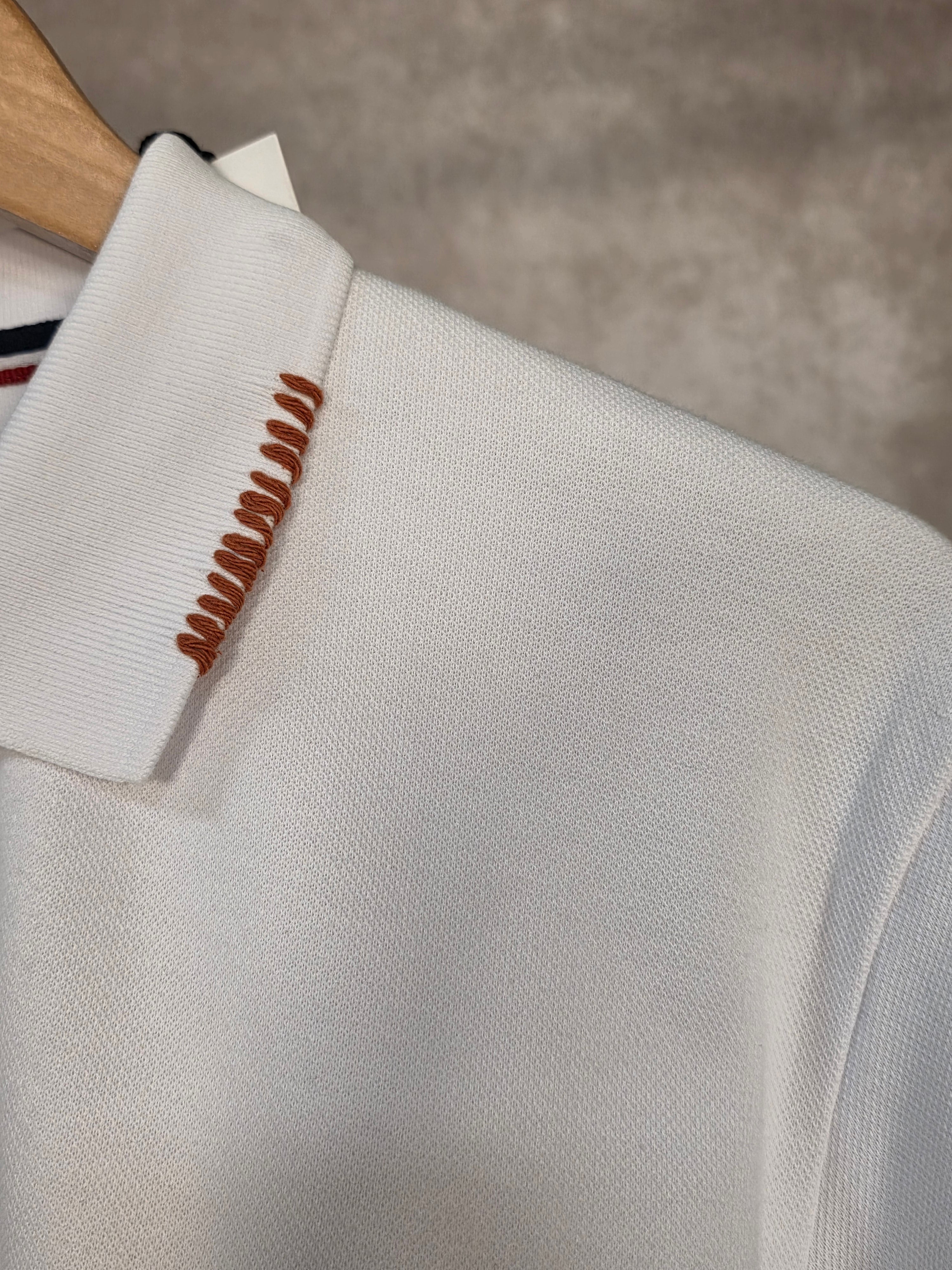 Polo in misto cotone bianco
