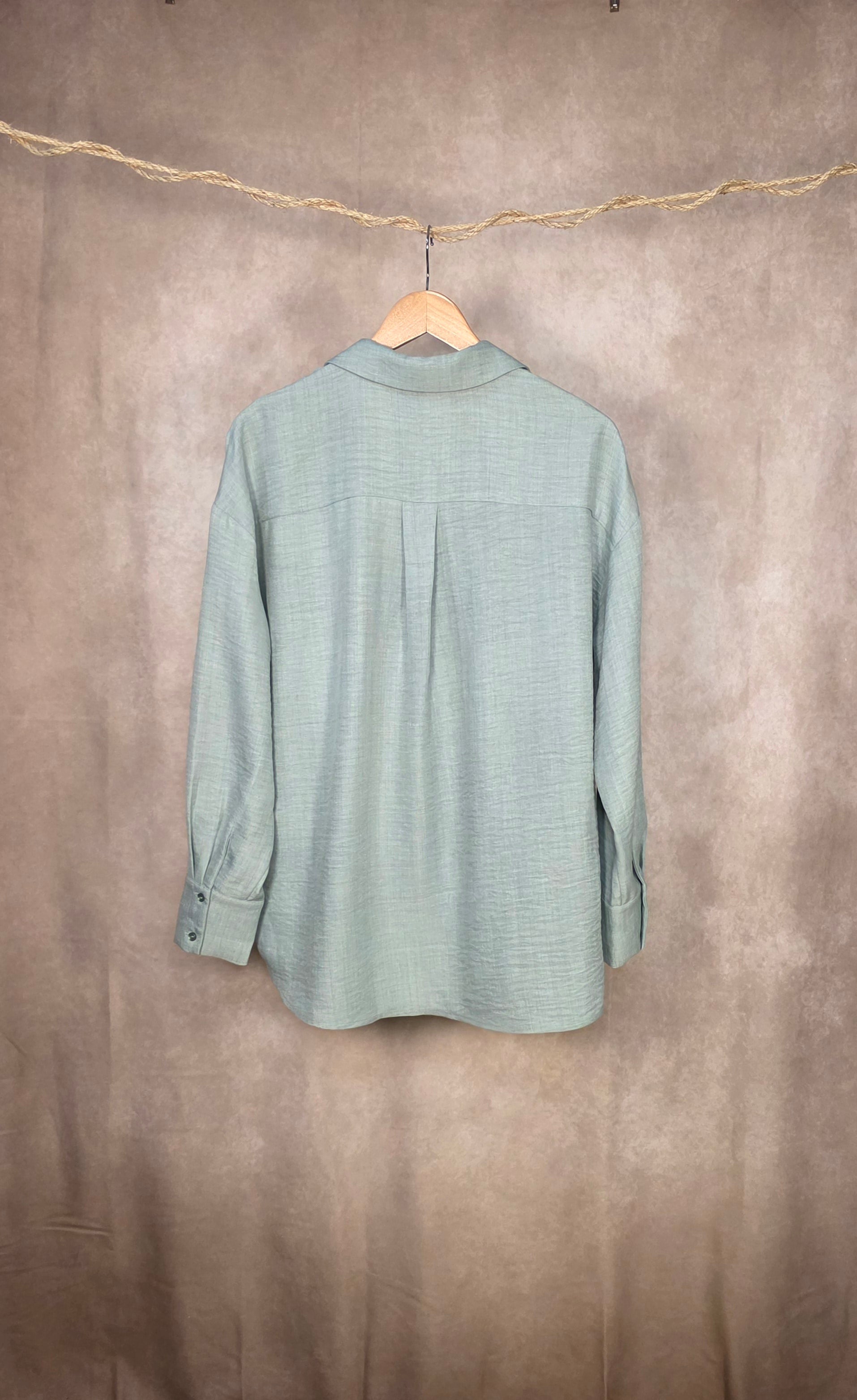 Camicia loose fit verde pastello