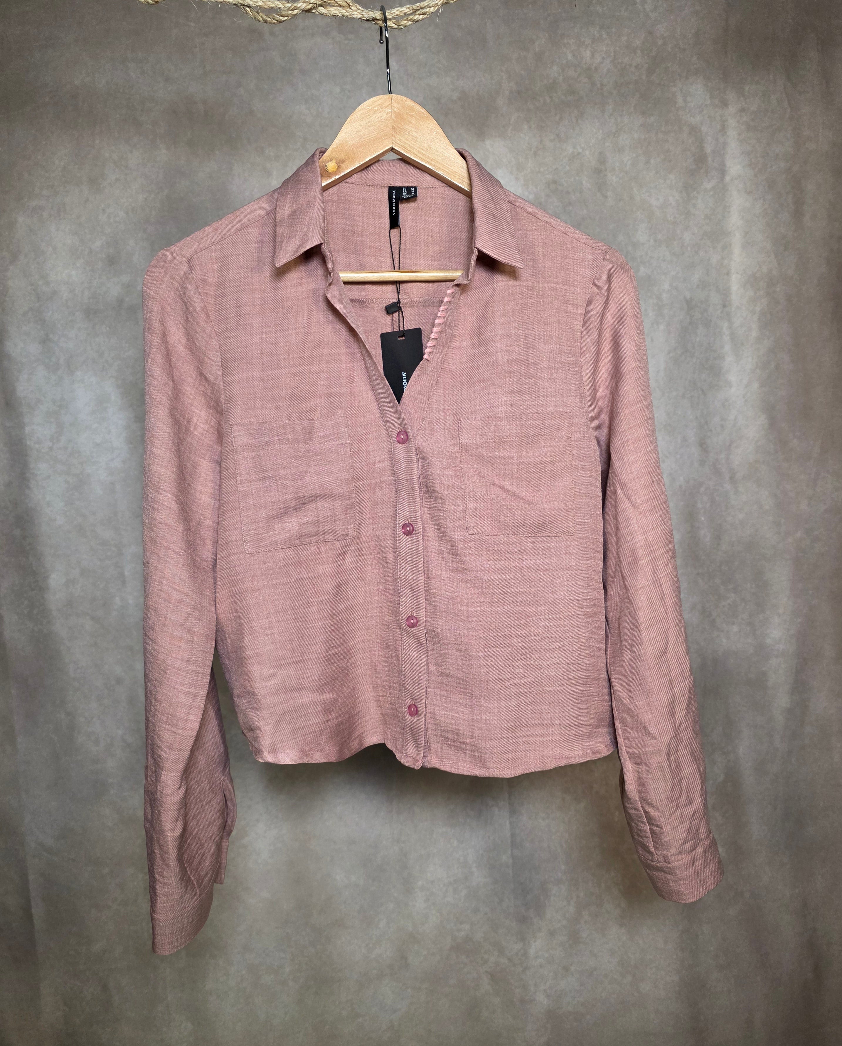 Camicia leggera rosa cipria