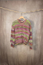 Maglia girocollo multicolore space dye