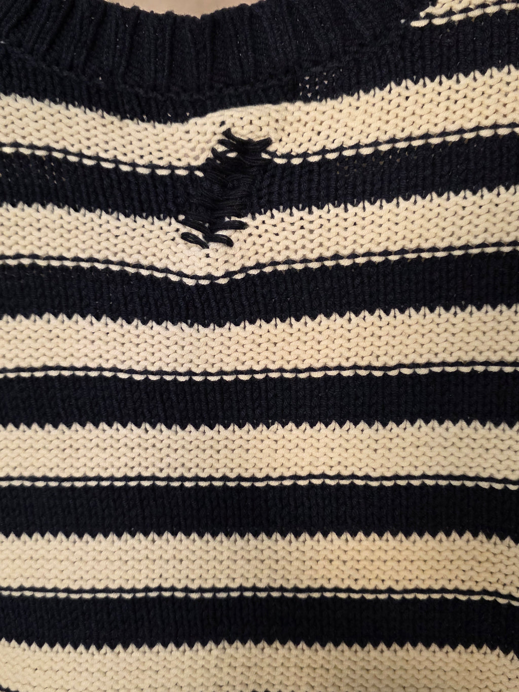 T-Shirt in maglia a righe in misto cotone