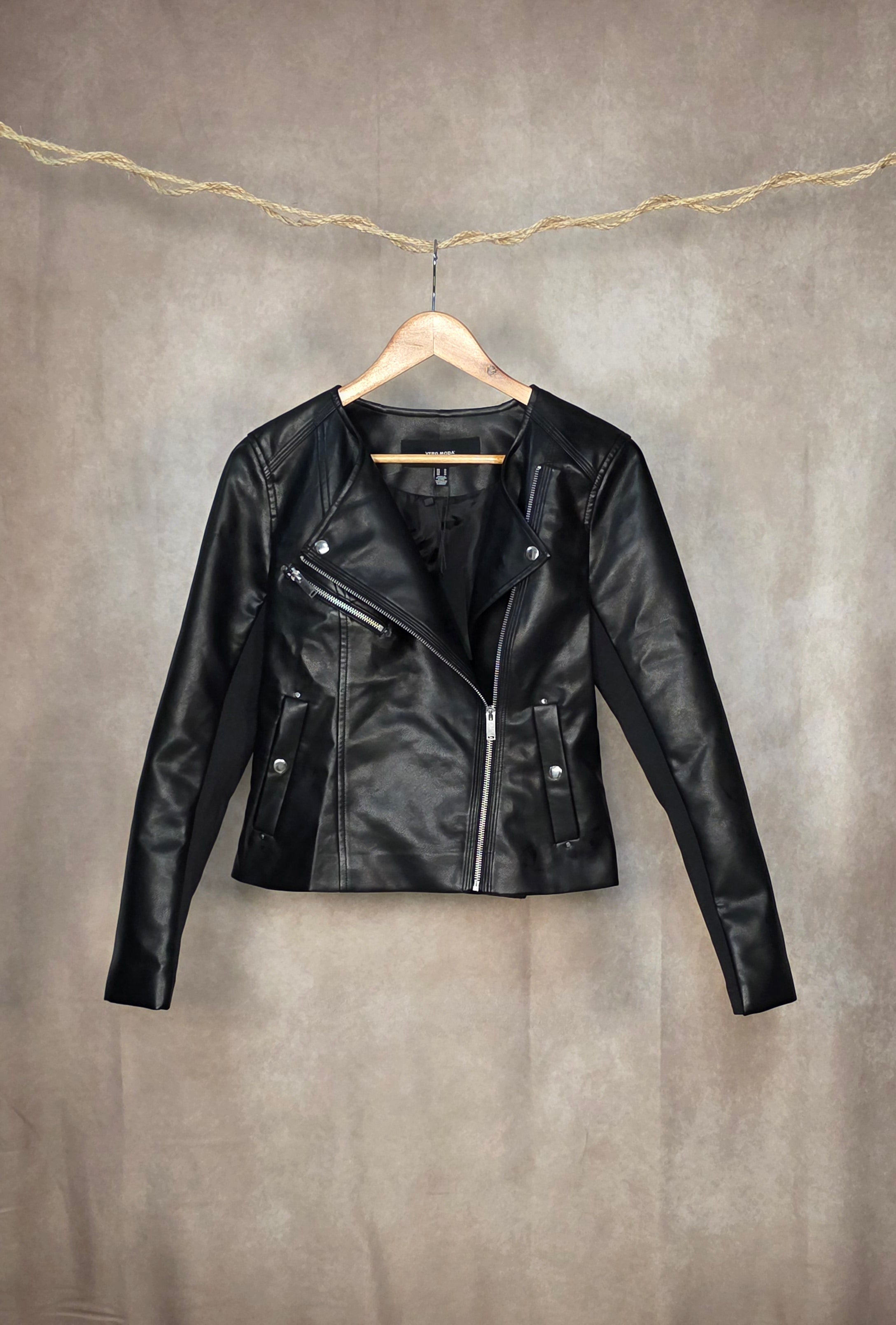 Giacca biker in similpelle