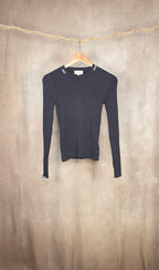 Maglia girocollo a coste