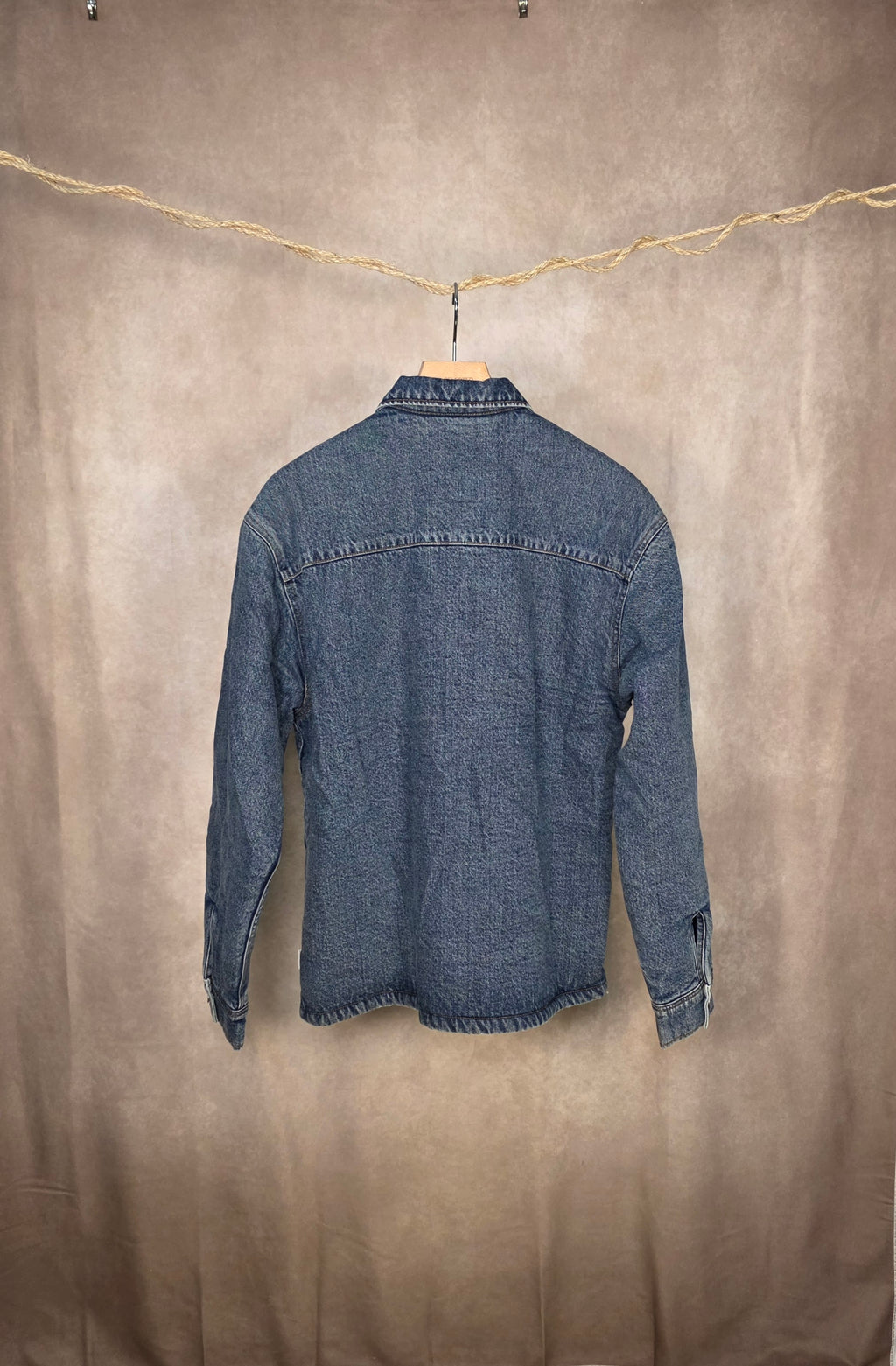 Overshirt in denim sherpa