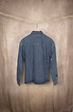 Overshirt in denim sherpa