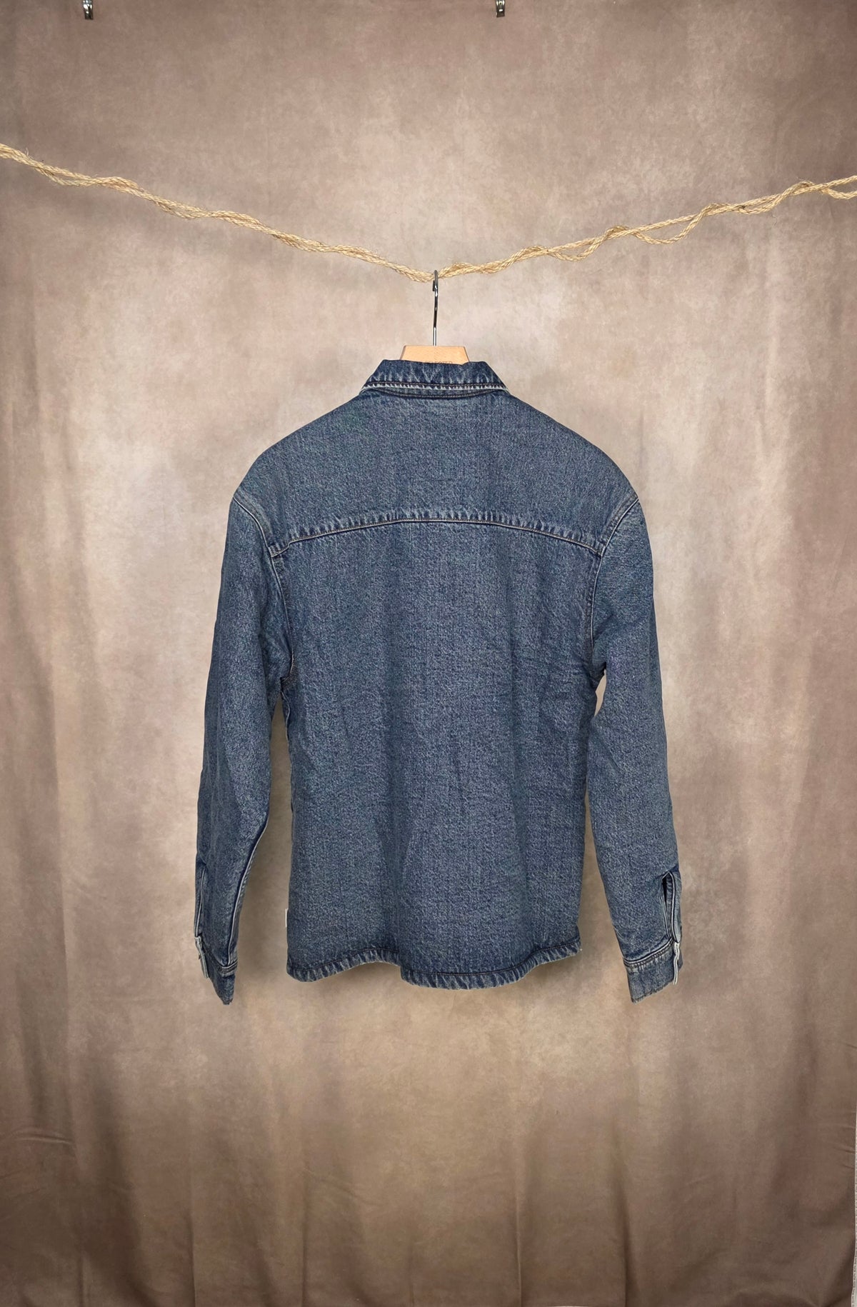 Overshirt in denim sherpa