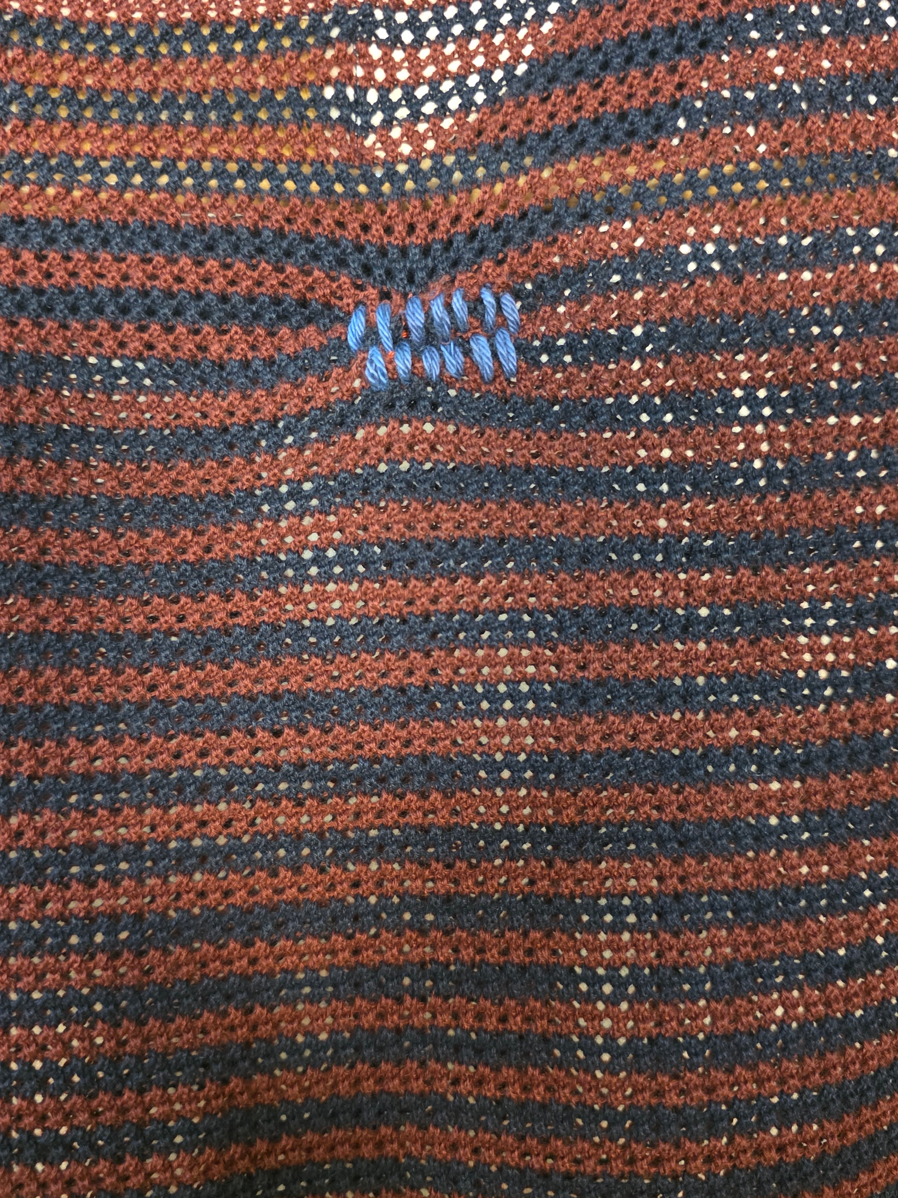 T-Shirt a righe in maglia traforata