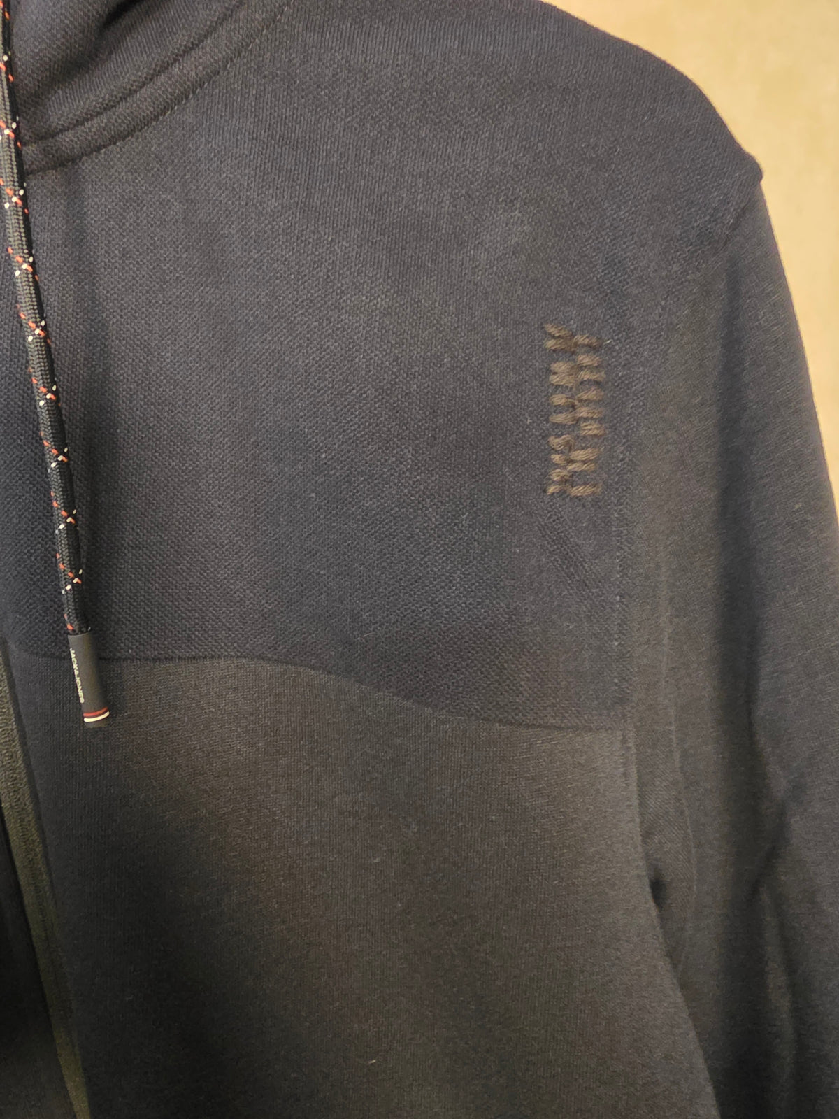 Felpa con zip e cappuccio blu navy