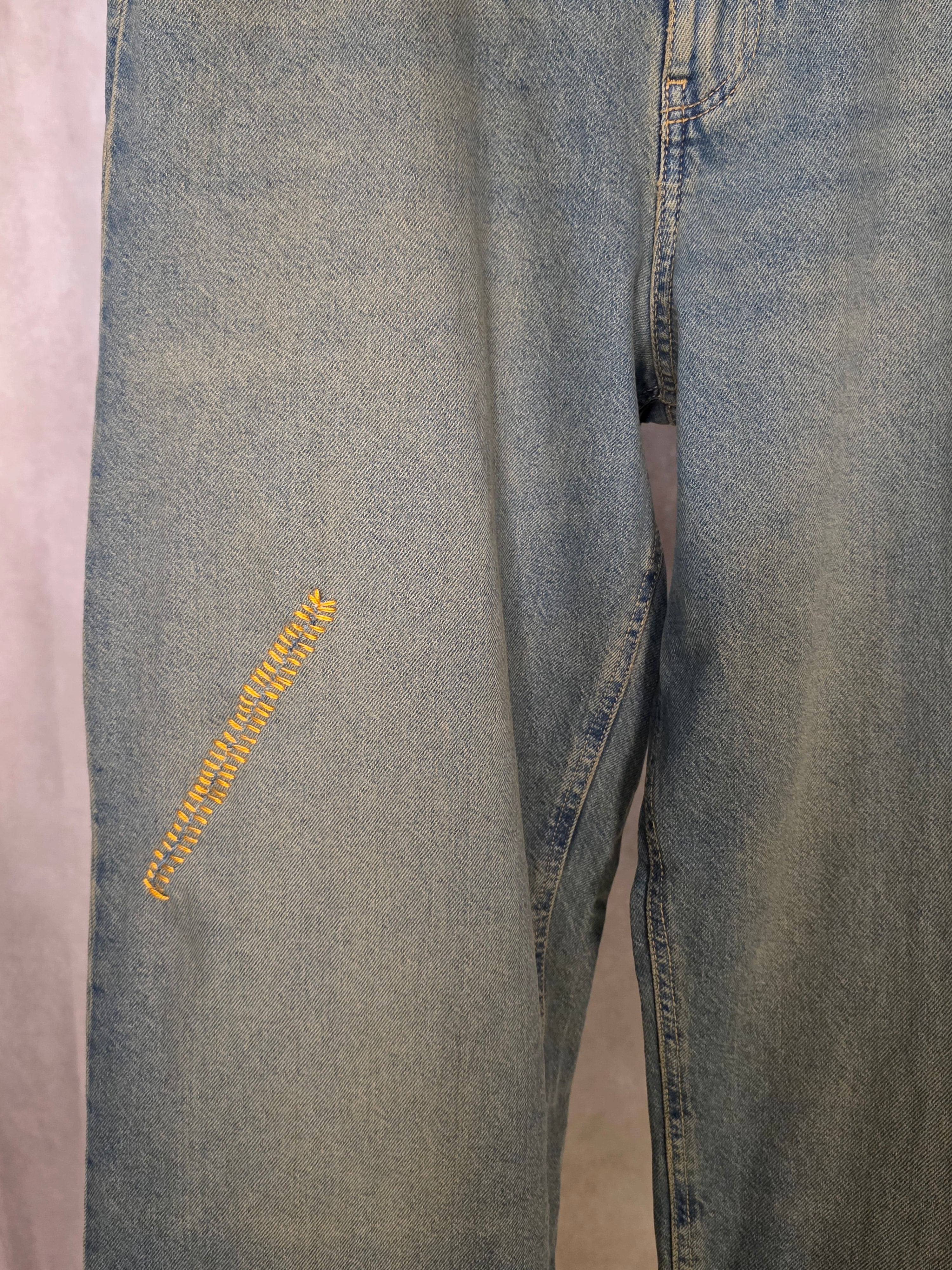 Jeans baggy blue green
