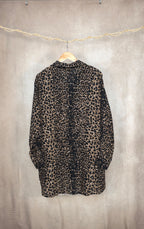Camicia oversize con stampa animalier
