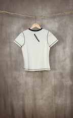T-shirt in jersey di cotone elasticizzato