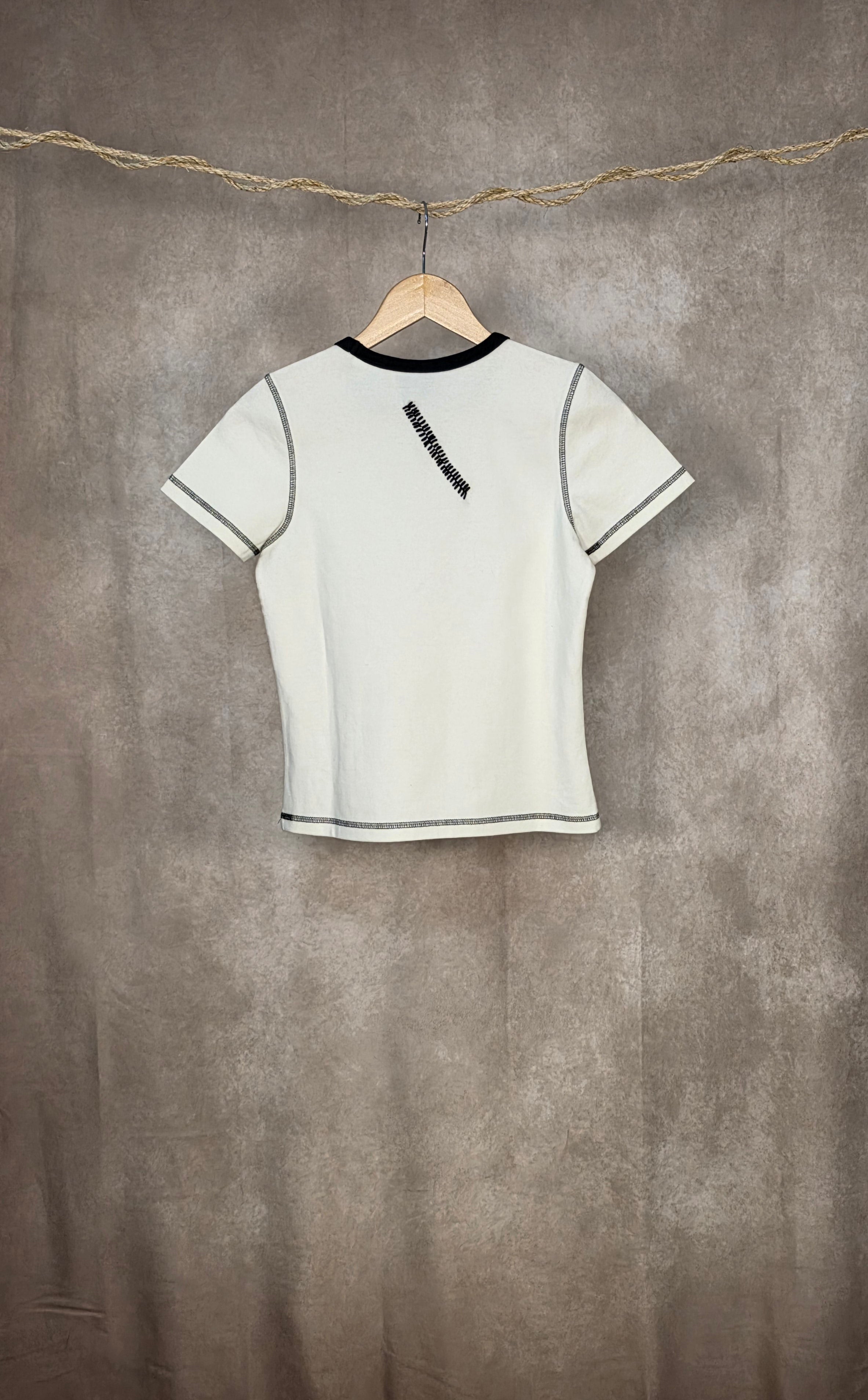 T-shirt in jersey di cotone elasticizzato