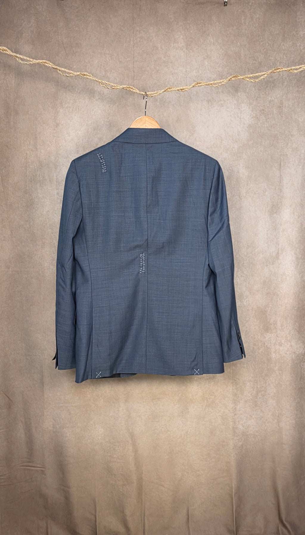 Giacca sartoriale monopetto blu polvere