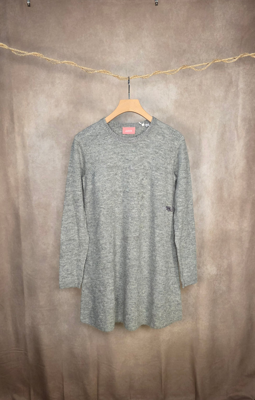 Abito corto in maglia grey melange