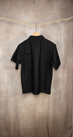 Camicia a maniche corte in denim scuro loose fit