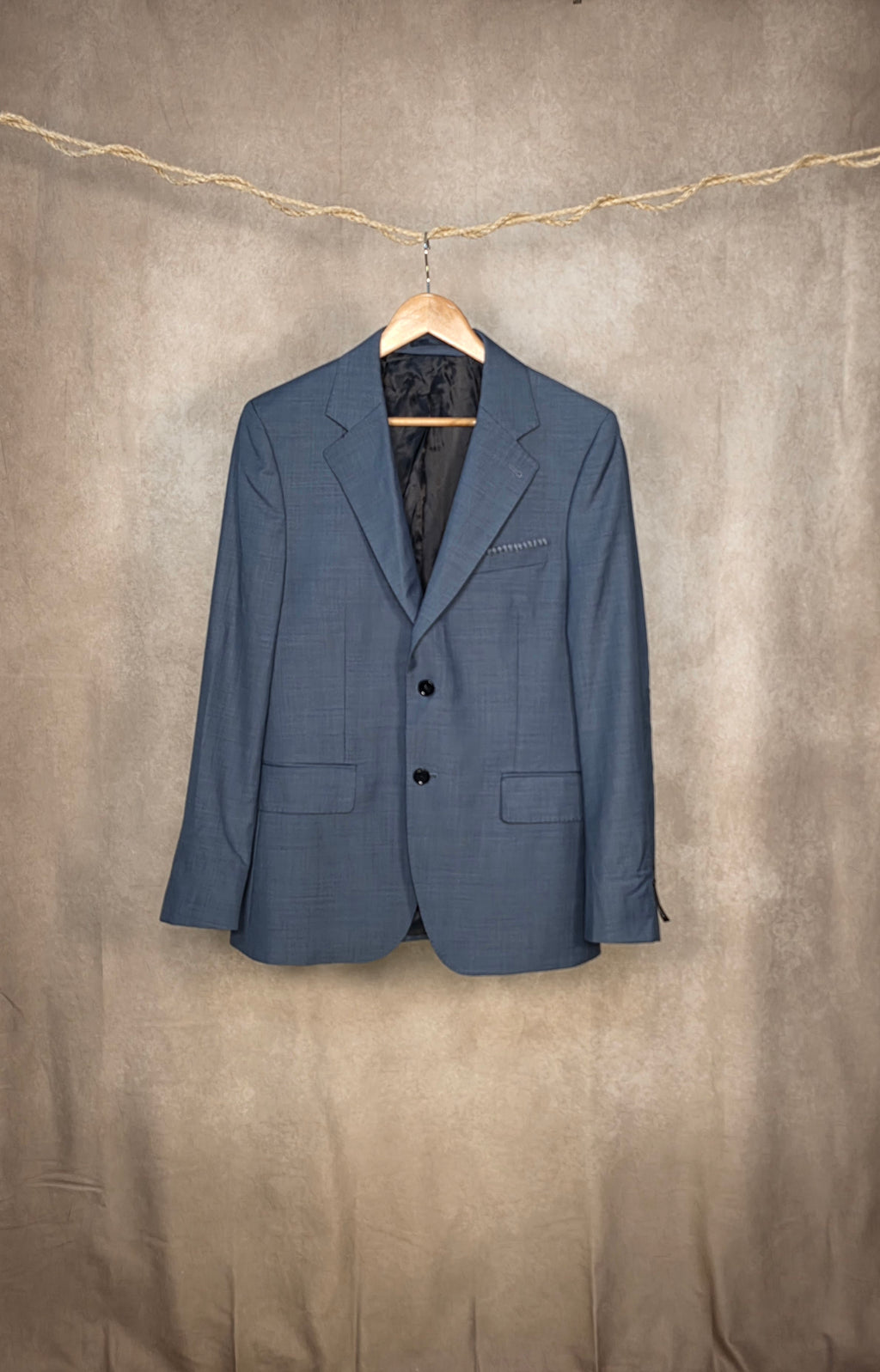 Giacca sartoriale monopetto blu polvere