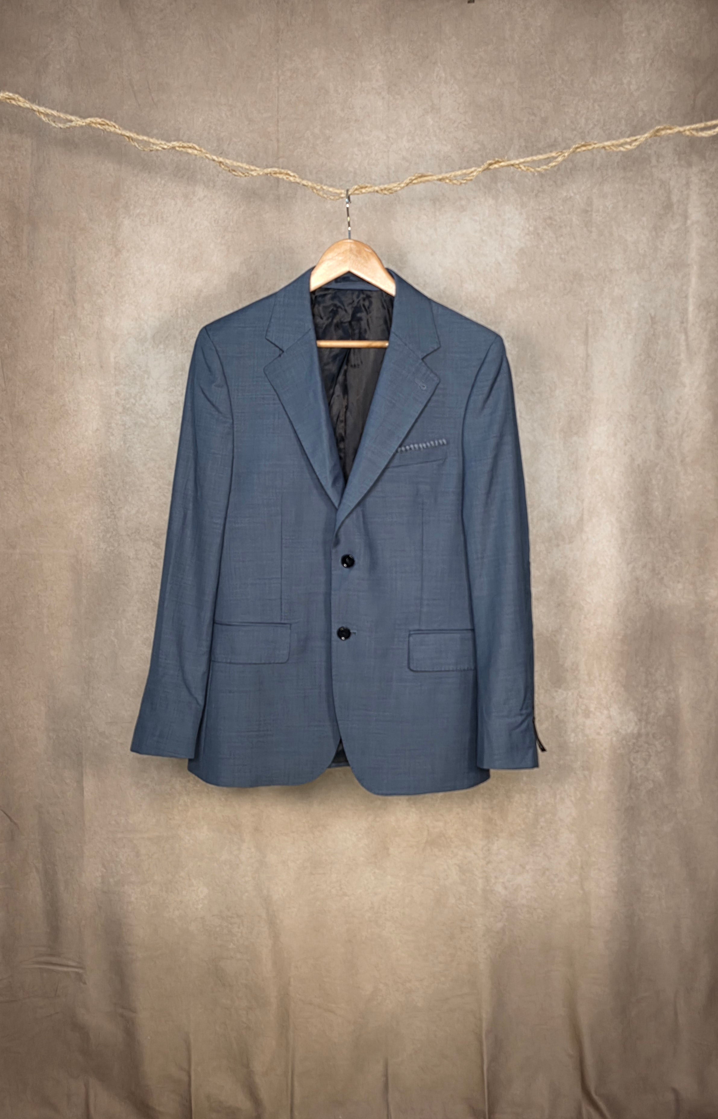Giacca sartoriale monopetto blu polvere