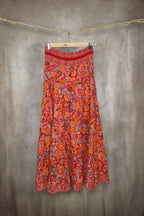 Gonna maxi boho a stampa floreale vibrante