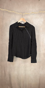 Camicia con fantasia a quadri nera
