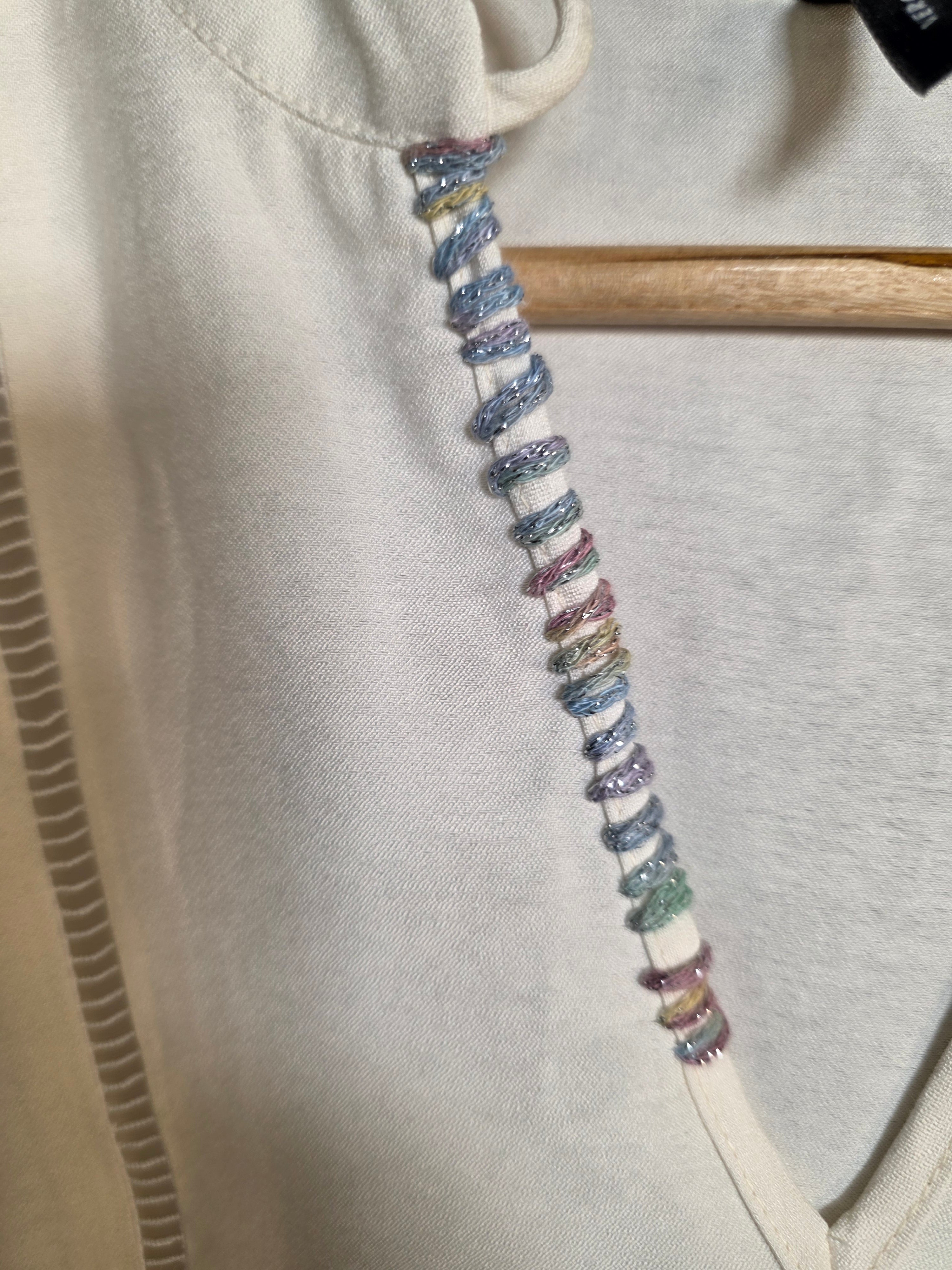 Camicia con inserti in pizzo traforato