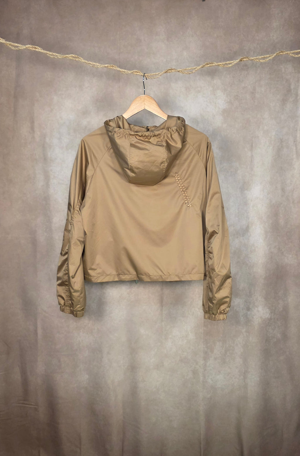 Giacca leggera cropped color champagne