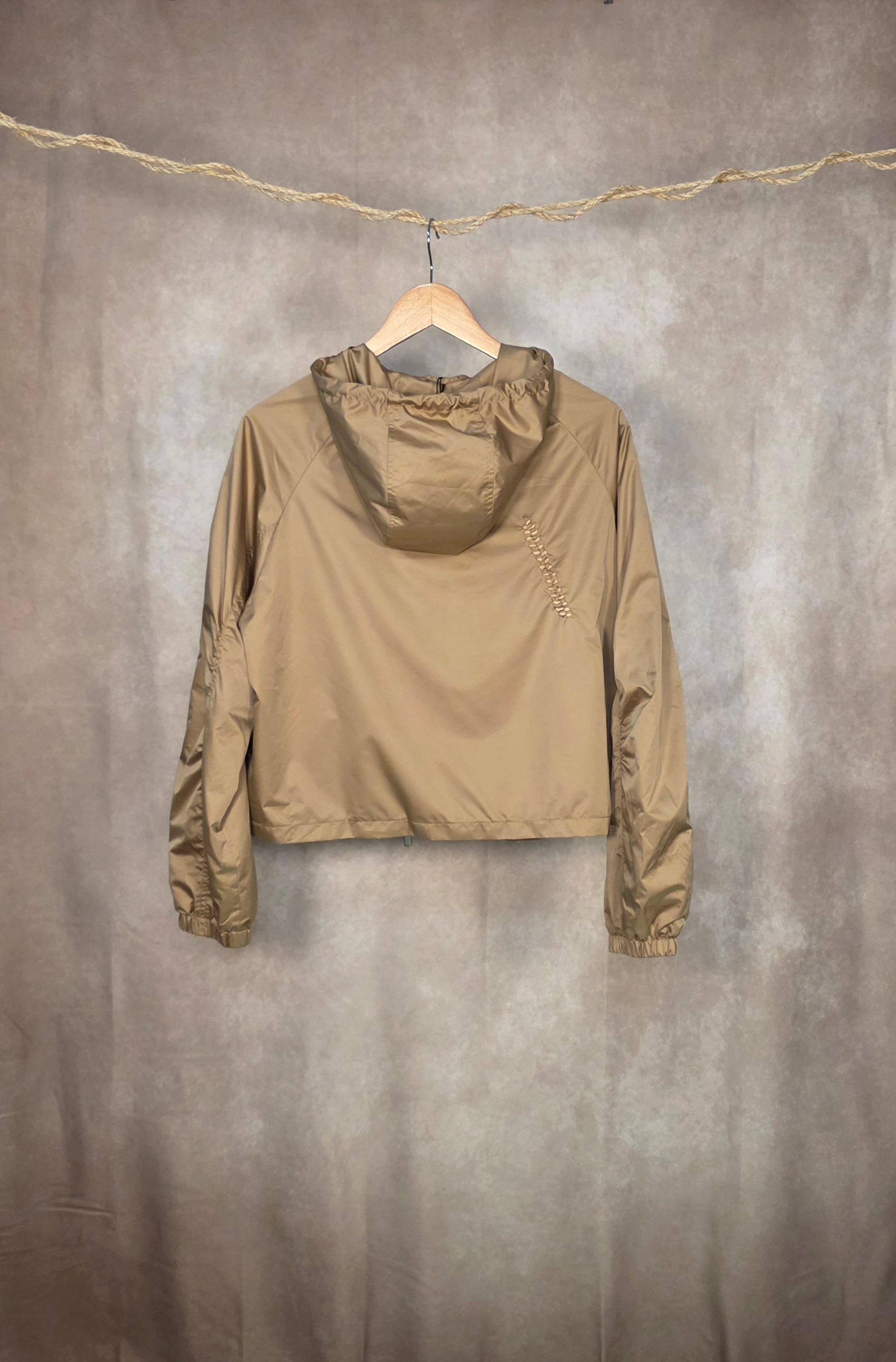 Giacca leggera cropped color champagne